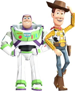 Buzz Lightyearand Woody Toy Story Characters PNG Image