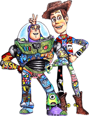 Toy Story Character Buzz Lightyear And Woody Shirt, - Buzz Cartoon Toy Story, HD Png Download PNG with transparent background