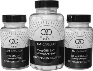 C B D Caffeine Capsules Product Range PNG Image