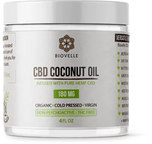 C B D Infused Coconut Oil Product PNG Image