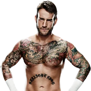 C M Punk Tattooed Wrestler PNG Image