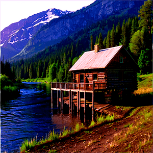 Cabin by the River PNG 05242024 PNG
