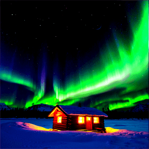 Cabin Under the Northern Lights PNG 76 PNG