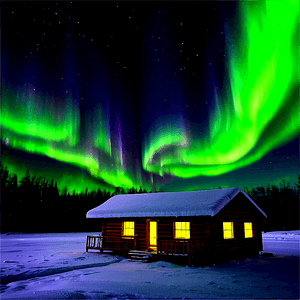 Cabin Under the Northern Lights PNG bri19 PNG