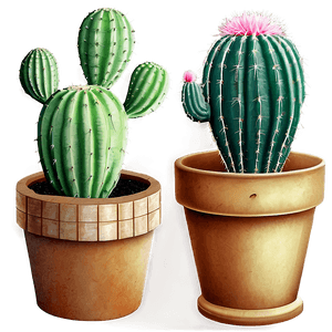 Cactus Potted Plants Set PNG ksa50 PNG