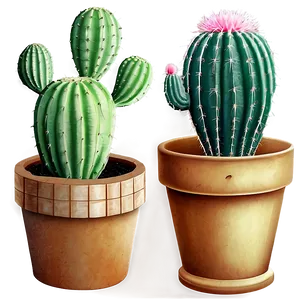 Cactus Potted Plants Set Png Ksa50 PNG Image