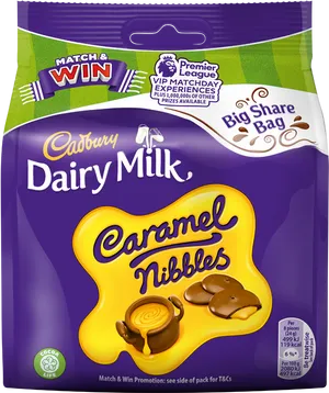 Cadbury Dairy Milk Caramel Nibbles Packaging PNG Image