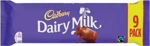 Cadbury Dairy Milk9 Pack Chocolate Bars PNG Image