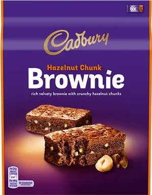 Cadbury Hazelnut Chunk Brownie Packaging PNG Image