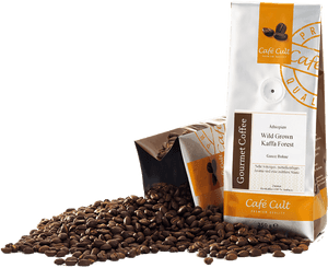 Cafe Cult Gourmet Coffee Packaging PNG with transparent background