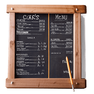 Cafe Menu Board PNG 05242024 PNG with transparent background