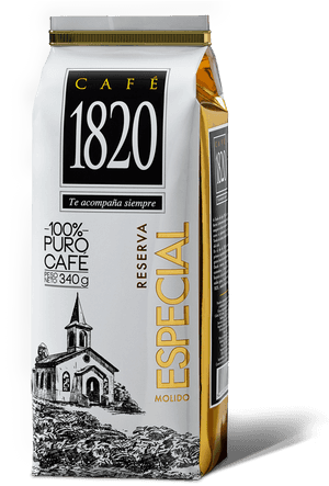 Cafe1820 Ground Coffee Packaging PNG with transparent background