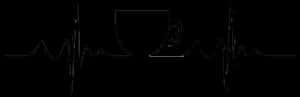 Caffeine Heartbeat Line Art PNG image with transparent background