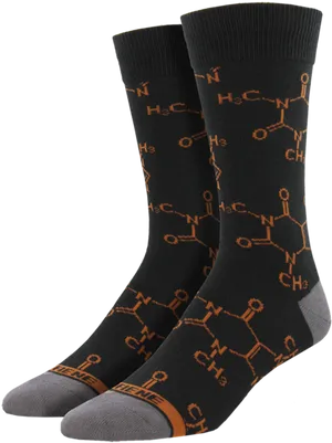 Caffeine Molecule Socks PNG Image