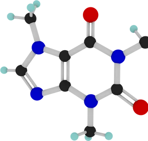 Caffeine Molecule Structure PNG Image