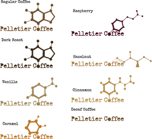 Caffeine Molecule Variations PNG Image