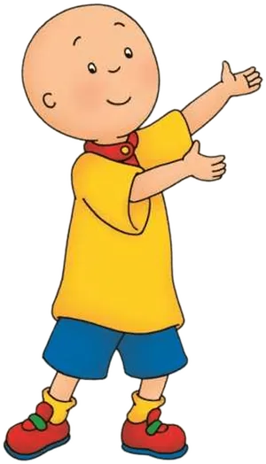 Caillou Cartoon Character Gesture PNG Image