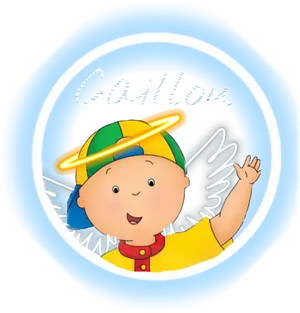 Caillou Cartoon Character Glowing Halo PNG Image