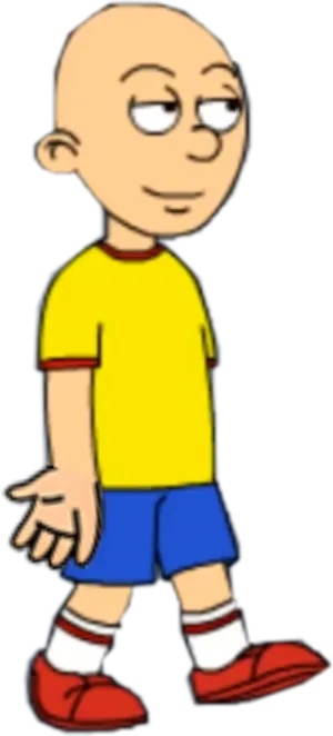 Caillou Cartoon Character Standing PNG Image