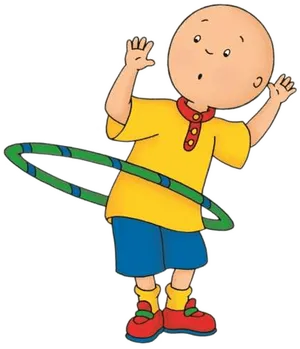 Caillou Playing With Hula Hoop PNG Image