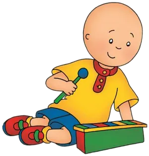 Caillou Playing Xylophone PNG Image