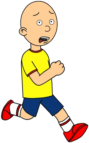 Caillou Running Scared PNG Image