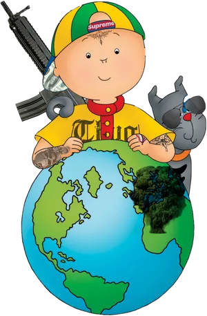 Caillou Supreme World Domination PNG Image