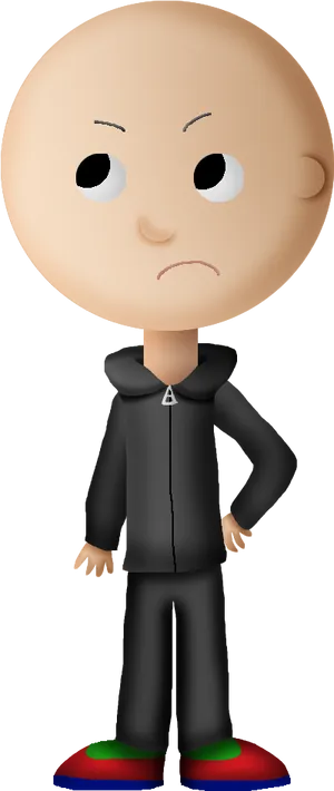 Caillou3 D Model Frowning PNG Image