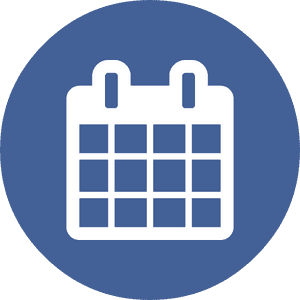 Calendar Icon Blue Circle PNG image with transparent background