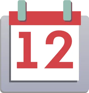 Calendar Icon Number12 PNG Image