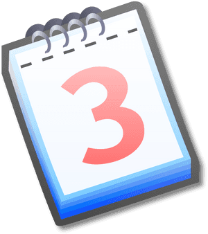 Calendar Iconwith Number3 PNG image with transparent background