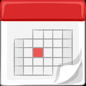 Calendar Iconwith Red Marked Date PNG image with transparent background
