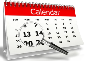 Calendarand Magnifying Glass Clipart PNG Image