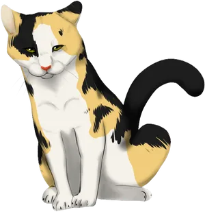 Calico Cat Illustration PNG Image