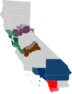 California Regions Map PNG Image