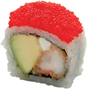 California Rollwith Tobiko Topping PNG Image