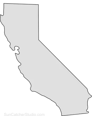 California State Outline Vector PNG Image