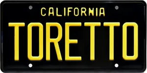 California Toretto License Plate PNG Image