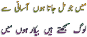 Calligraphic Urdu Poetry PNG Image