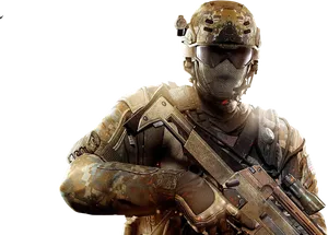 Callof Duty Soldier Readyfor Combat PNG Image