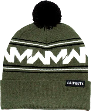 Callof Duty Themed Winter Beanie PNG Image