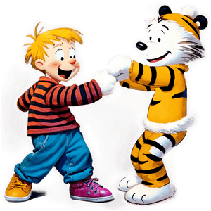 Calvin And Hobbes Dancing PNG 69 PNG image with transparent background
