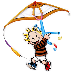 Calvin And Hobbes Flying Kite PNG vdl17 PNG image with transparent background
