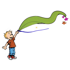 Calvin And Hobbes Flying Kite PNG yog99 PNG image with transparent background