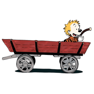 Calvin And Hobbes Wagon Ride PNG wah51 PNG image with transparent background