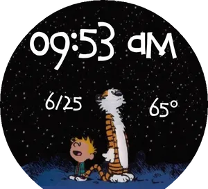 Calvinand Hobbes Stargazing PNG Image