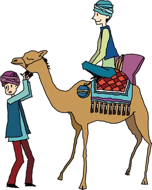 Camel Ride Illustration PNG Image