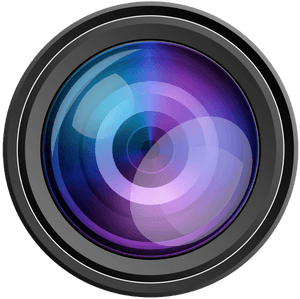 Camera Lens Close Up Graphic PNG image with transparent background