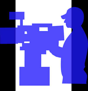 Cameraman Silhouette Graphic PNG image with transparent background