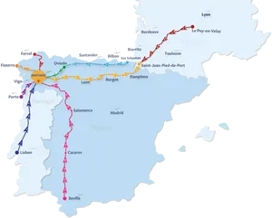 Caminode Santiago Map PNG Image